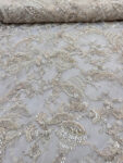 Handmade Bridal Embroidered Beaded Lace Fabric