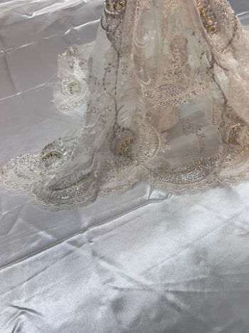 Handmade Bridal Embroidered Beaded Lace Fabric