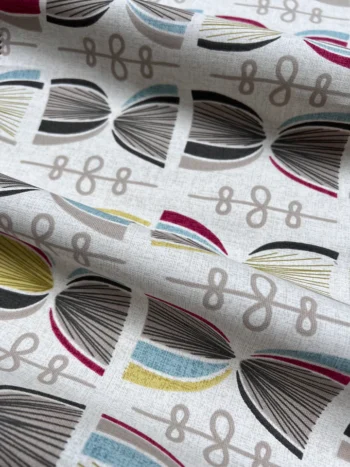 Cotton Knitting Print Fabric | Waterproof and Fire Retardant Fabric for Curtain Upholstery Furnishing Craft Sewing Clothing Quilting | 145cm Width